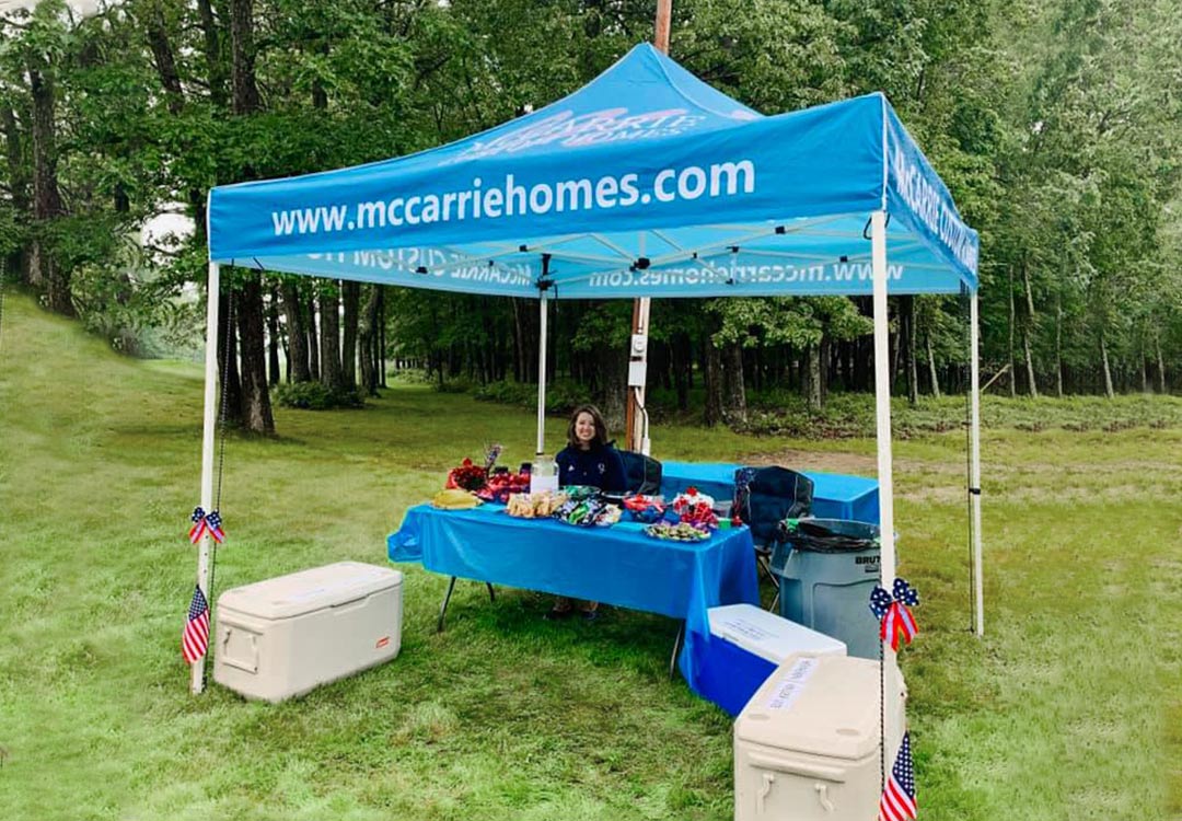 The McCarrie Homes tent at the Firemen's Golf Fundraiser Tournament.